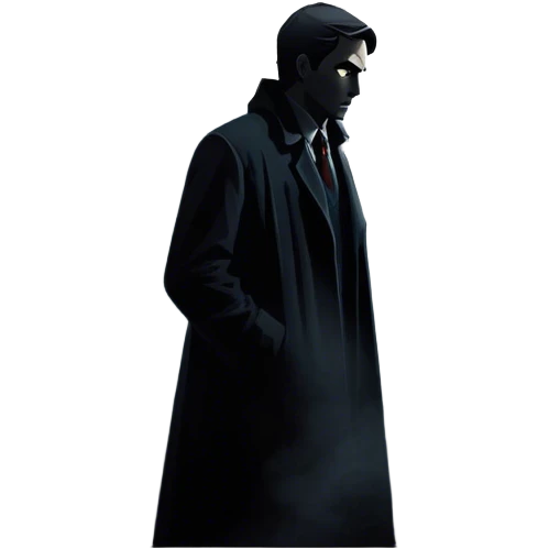 Thriller Movie Icon: A dramatic, intense movie poster-style collage. Dark, moody colors with shadows and high-contrast lighting. Include mysterious elements like an ominous figure, a broken window, and fog. A sense of suspense and tension. Transparent background. emoji