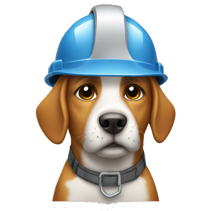 dog wearing hard hat  emoji
