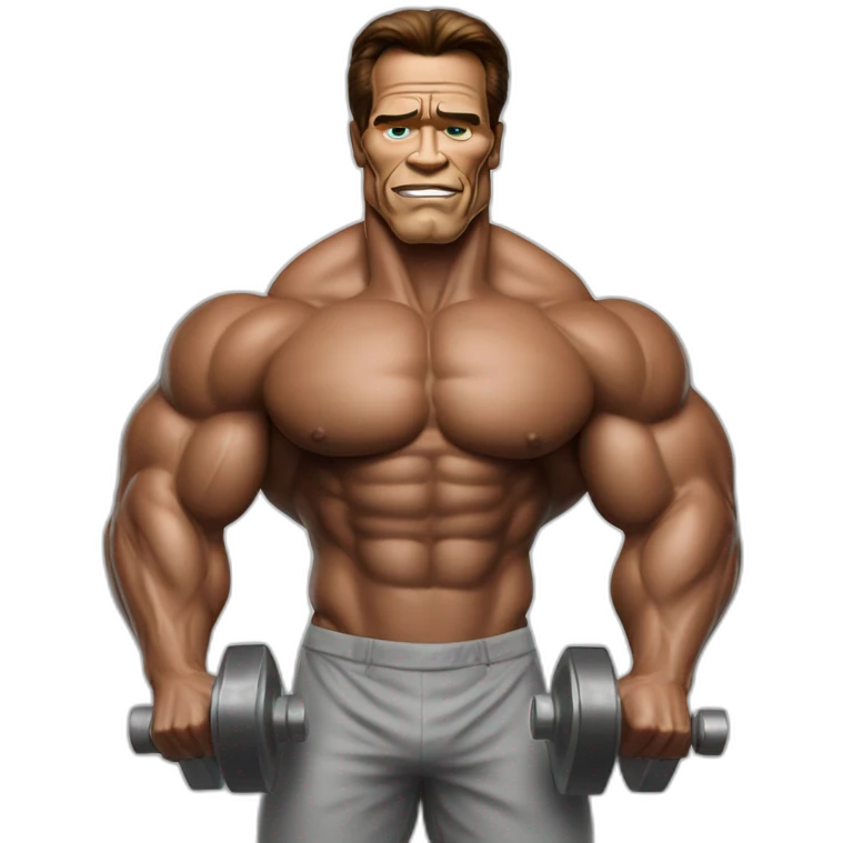 african Arnold schwarzenegger with dumbell emoji