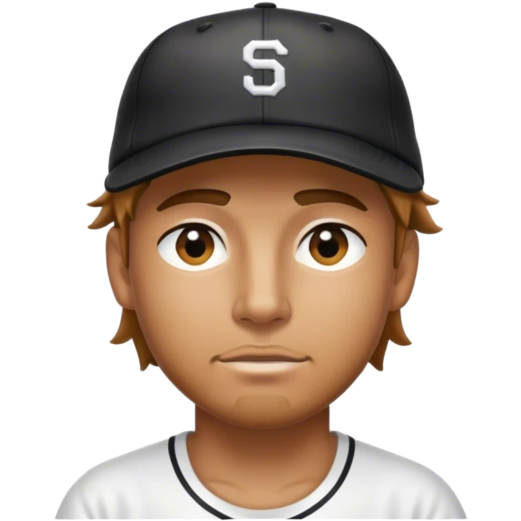 Man wearing black baseball hat with water on shirt emoji