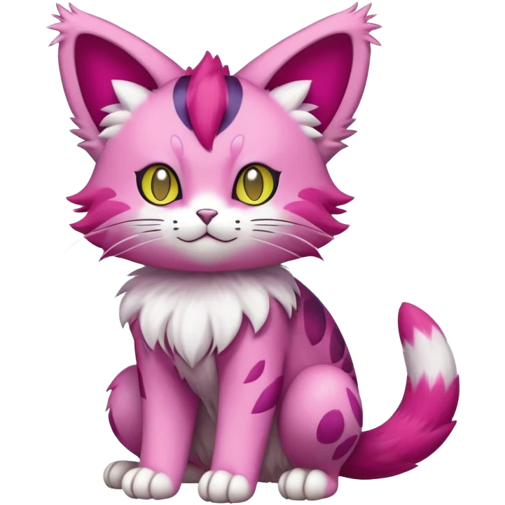 Colorful Liepard-Skitty-Delcatty-Pokémon-Fakémon-hybrid-creature (full body) emoji
