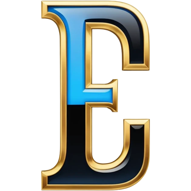 Bold Black-Blue-White-Gold Font Letter “i” or “I” emoji