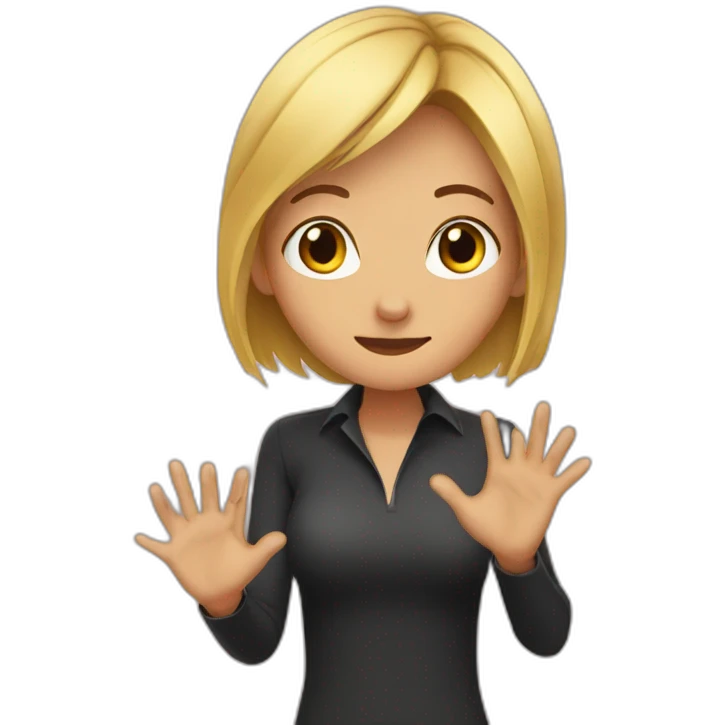 covering hole with her hands emoji
