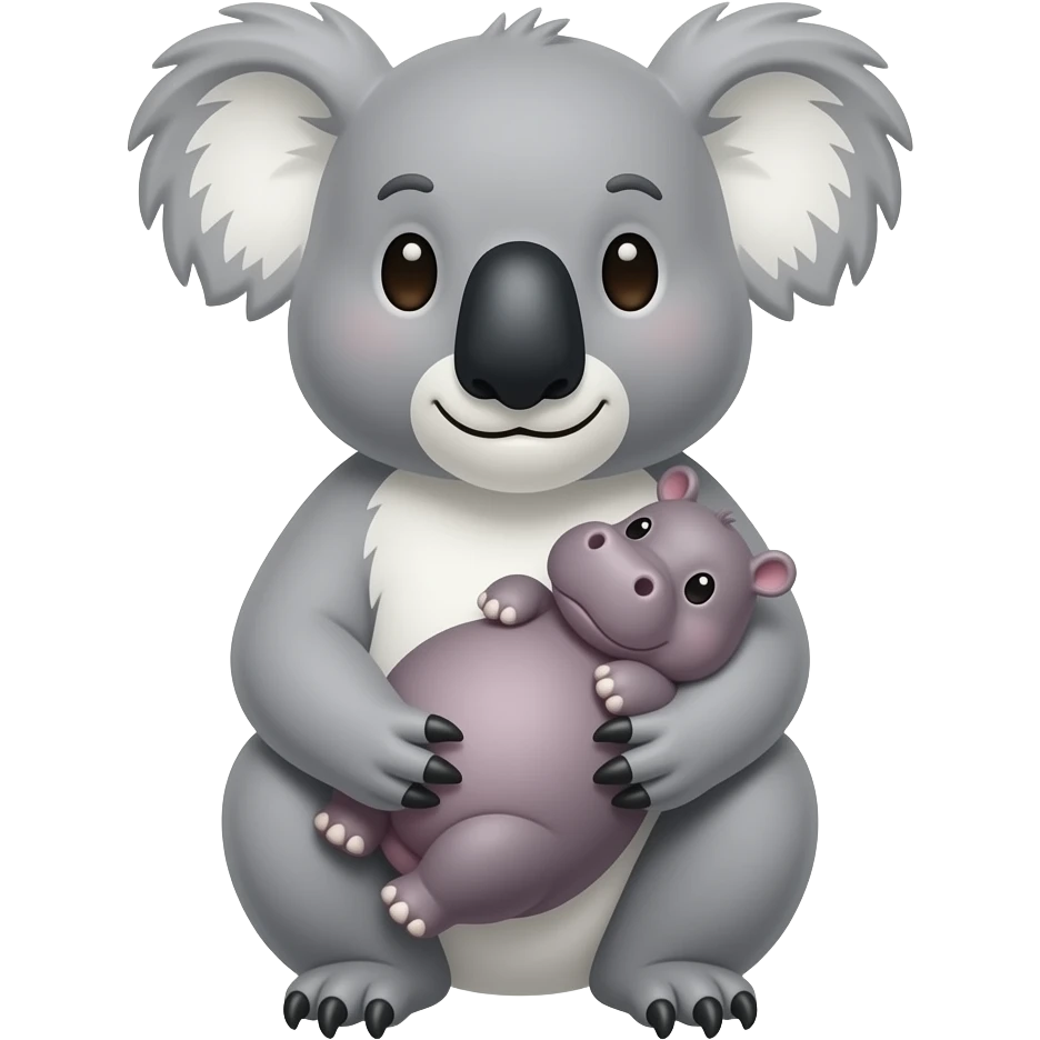 koala with baby newborn hippo emoji