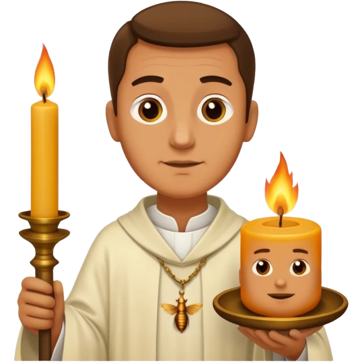 Ancient  mpriests with candle  emoji