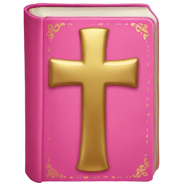 A pink and gold bible emoji