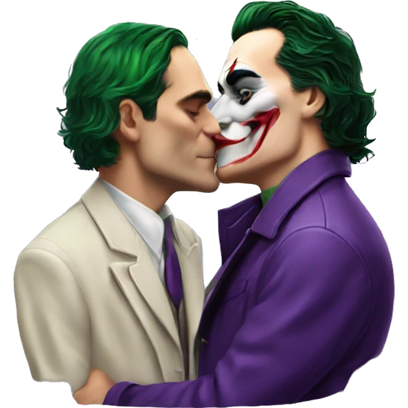 Joaquin Phoenix Joker kissing Joaquin Phoenix Joker emoji
