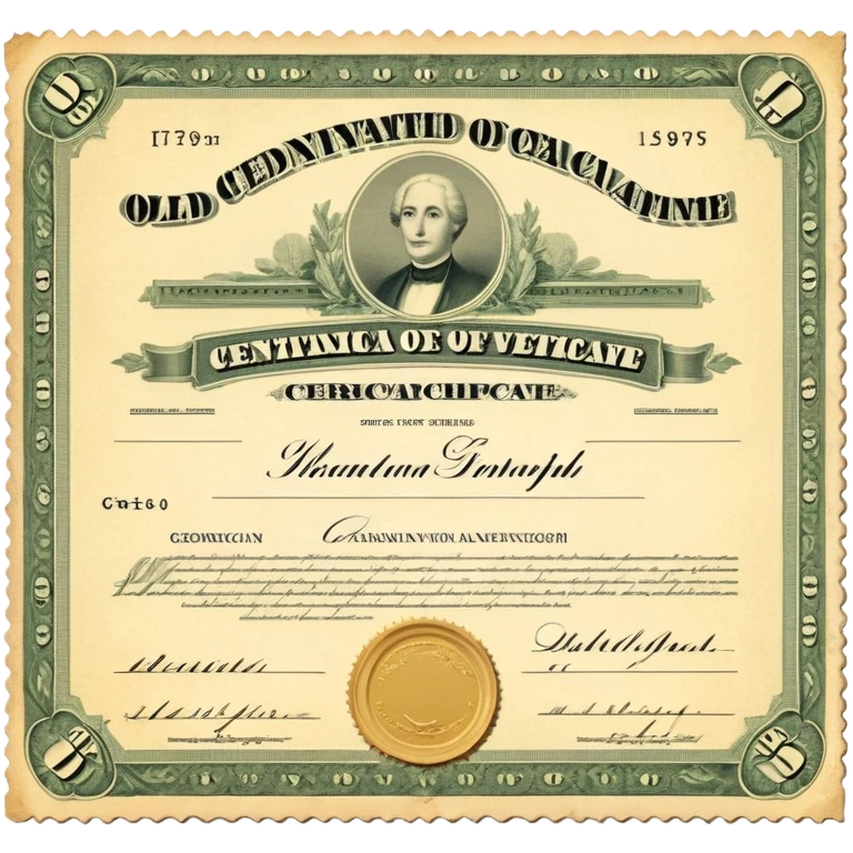 old stock certificate emoji