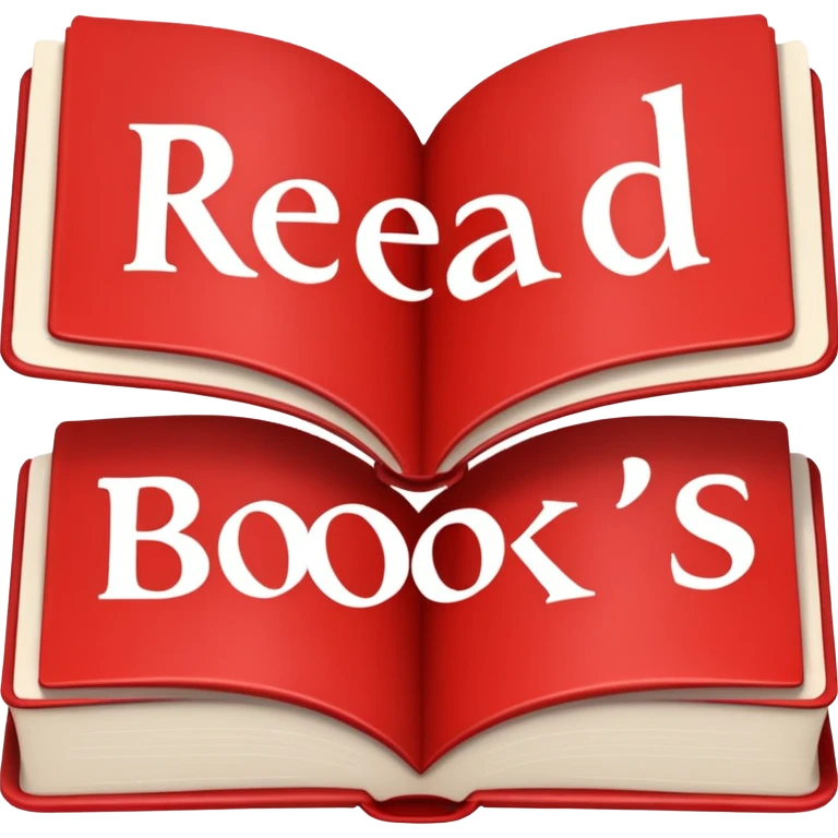 the inscription in red letters "read books" emoji