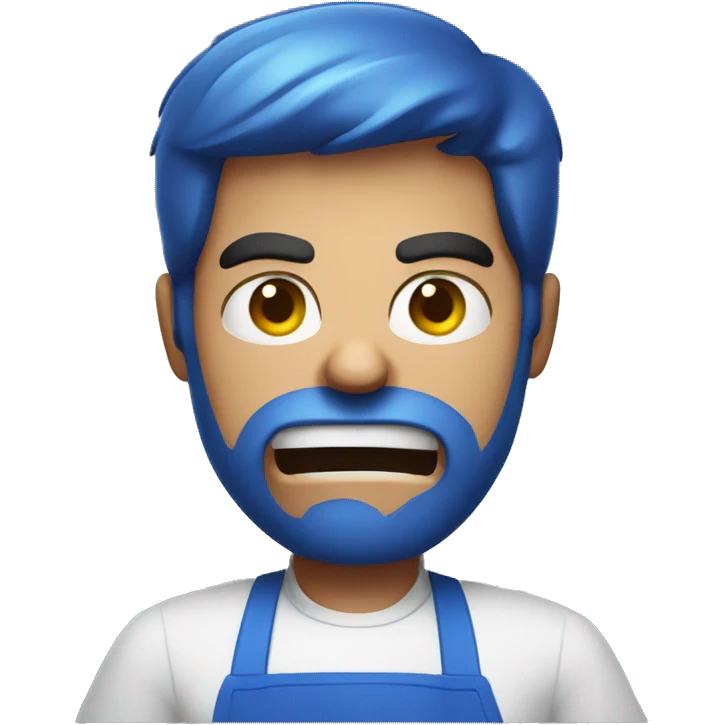 angry guy in a blue apron emoji