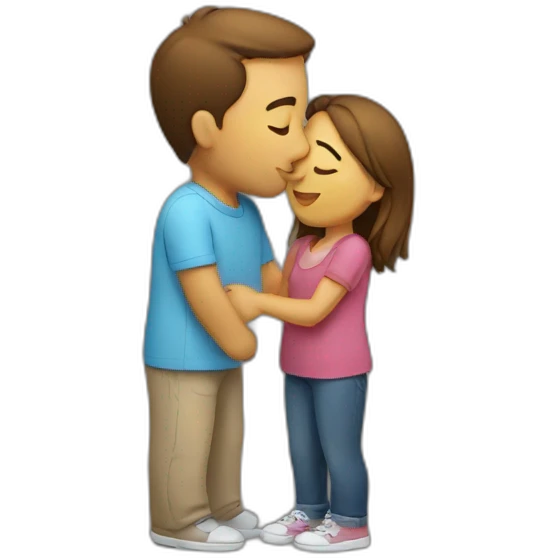 man kissing a girl emoji