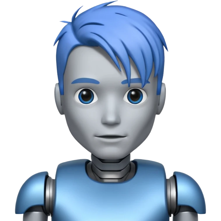 male robot with color hair like 3rd picture emoji