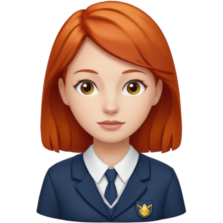 red headed woman with a school in the background emoji