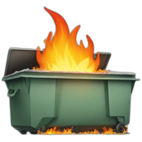 laptop dumpster fire emoji