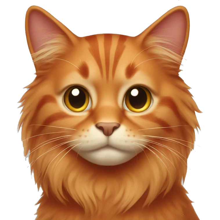 red cat with long hair emoji