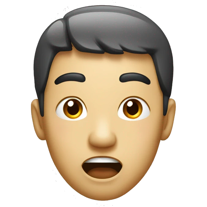Chinese head with amazement look emoji