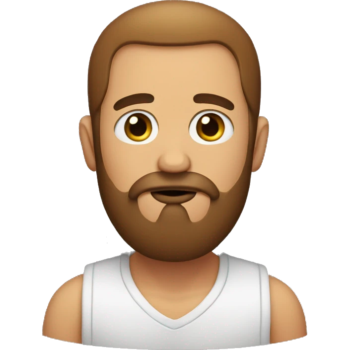 Sad guy with a beard and a sausage emoji