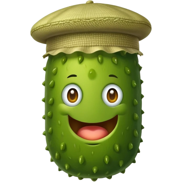 Pickle with a hat on emoji