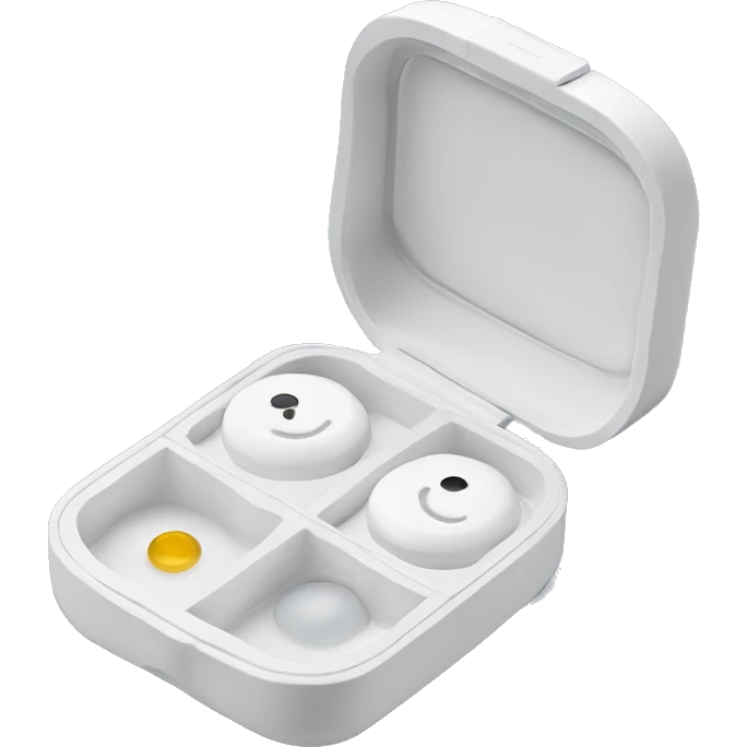 dual compartment screw-top prescription contact lens case emoji