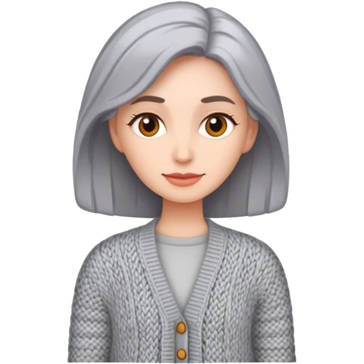 gray woman knit cardigan emoji
