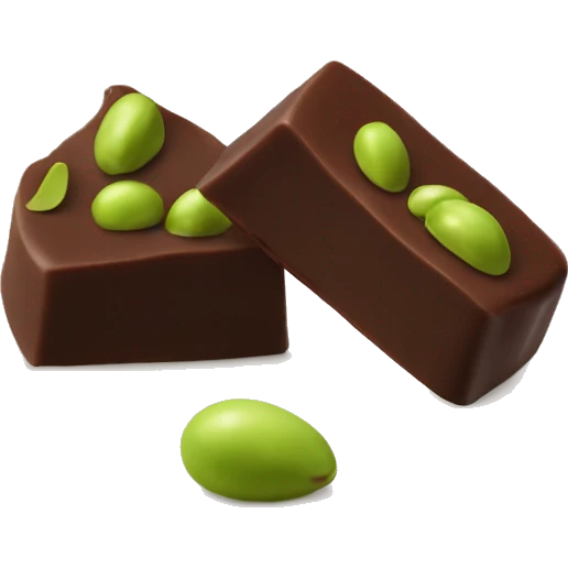 A bar of Dubai chocolate filled with Green pistachio cream emoji