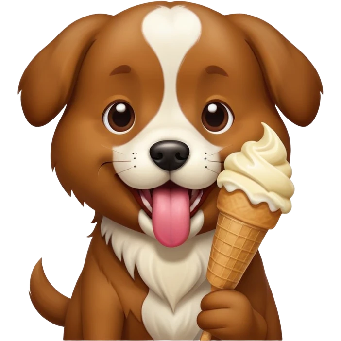 dog with ice cream emoji