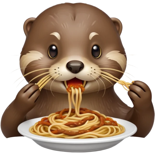 Otter and spaghetti emoji