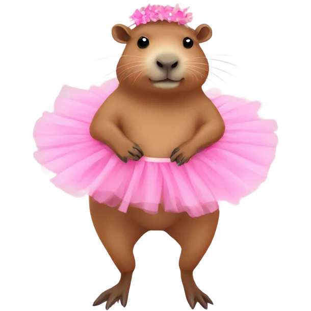 capybara wearing a pink tutu emoji