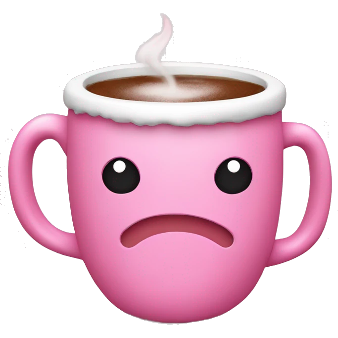 Hot coca in a pink mug emoji