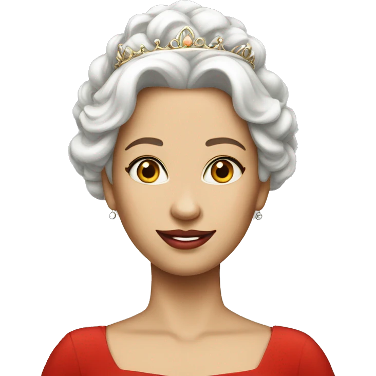white tone queen with red dres emoji