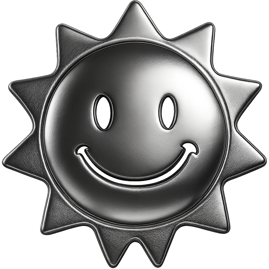 happy yellow sun with a smile, apple emoji inspired emoji