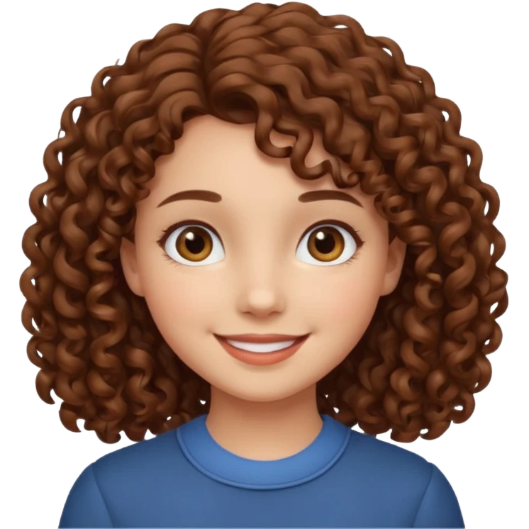 fun cute loud popular pretty girl modest curly brown hair emoji