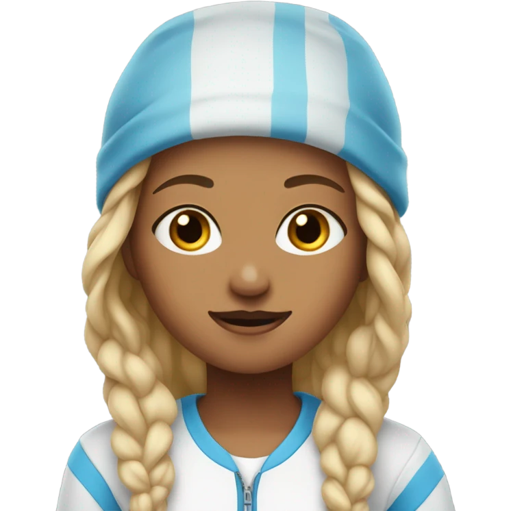 chill girl with sneakers and blue eyes emoji