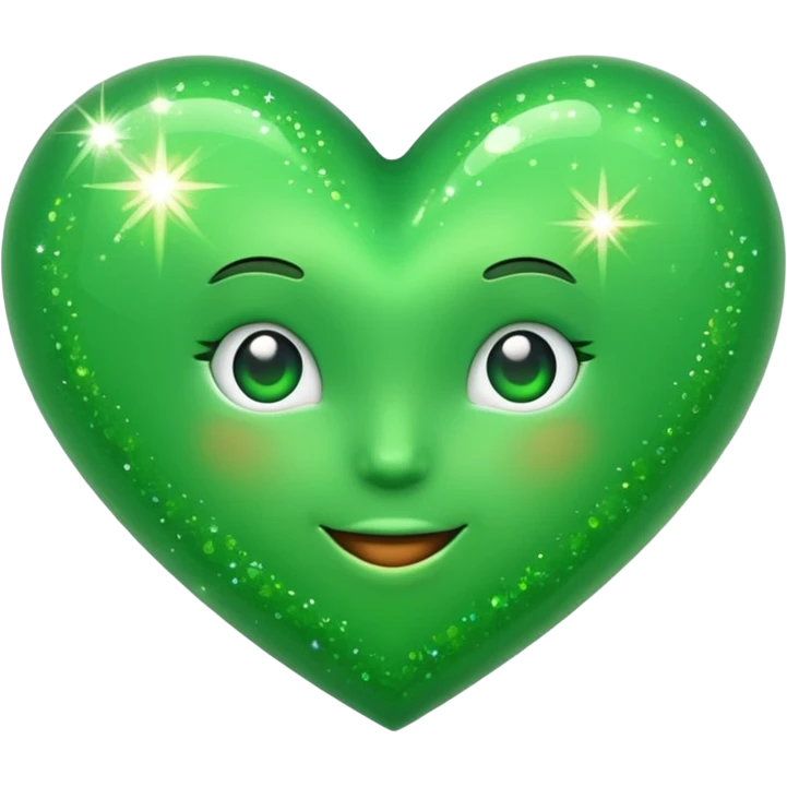 green heart with sparkles classic emoji style emoji