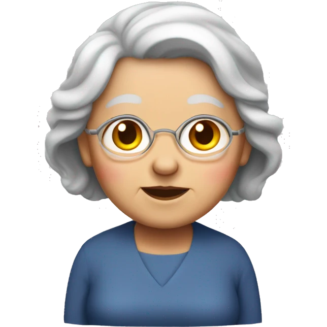 wite grandma with straight red grayishhair emoji