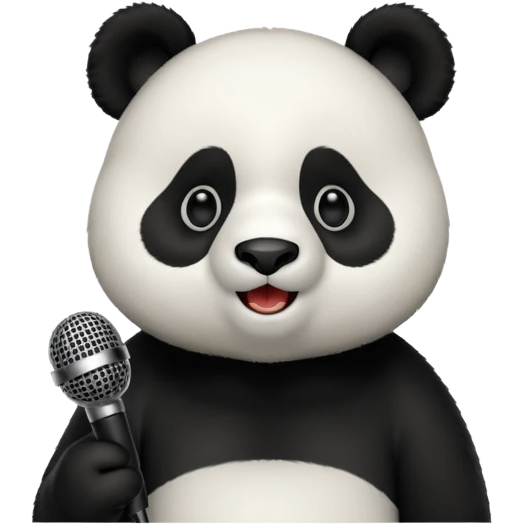 Panda singing with mic  emoji