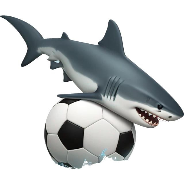 shark kicking soccer ball emoji