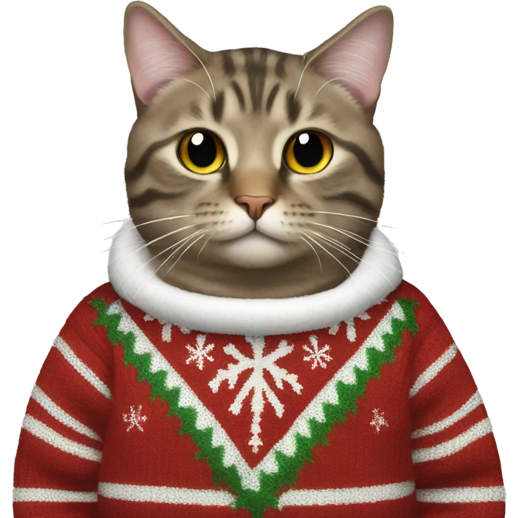Cat wearing a chrismas jumper emoji