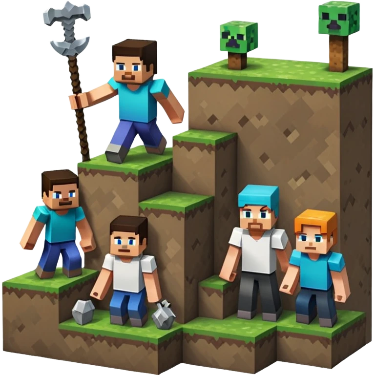 minecraft charectors building together a foundation emoji