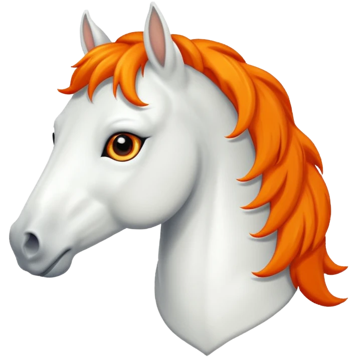White horse with orange mane funny emoji