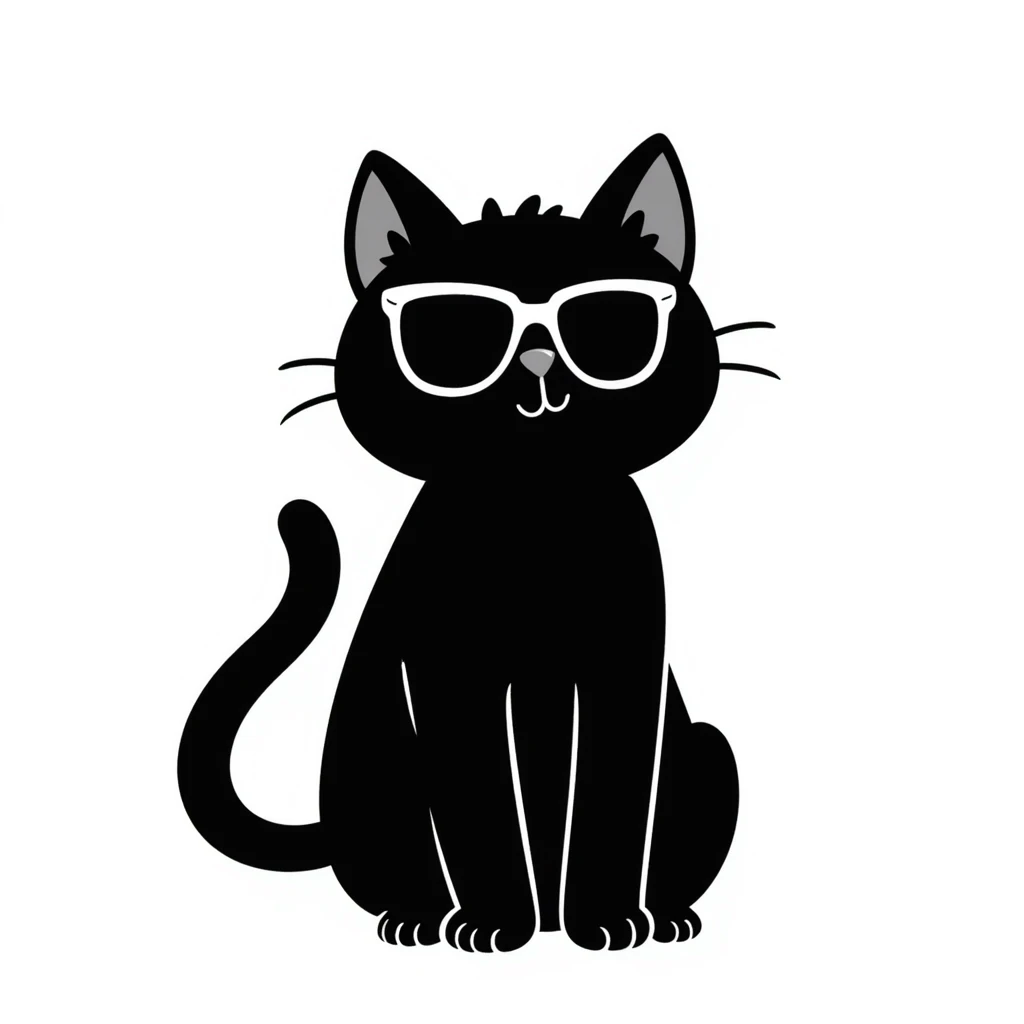 Cute cat wearing stylish sunglasses emoji