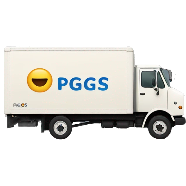 Boxtruck with letters "PGS” on the side emoji