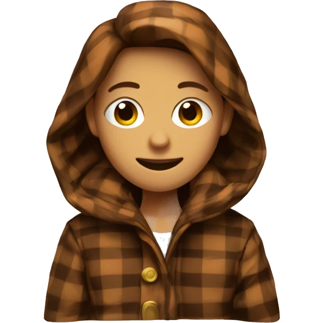 Brown plaid coat emoji