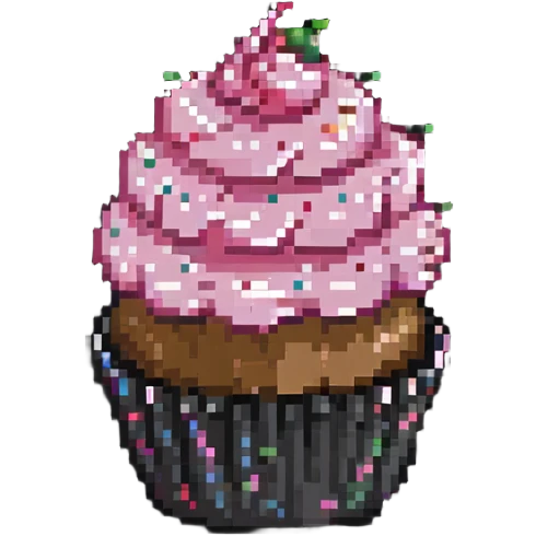 cupcake with pink icing and sprinkles emoji