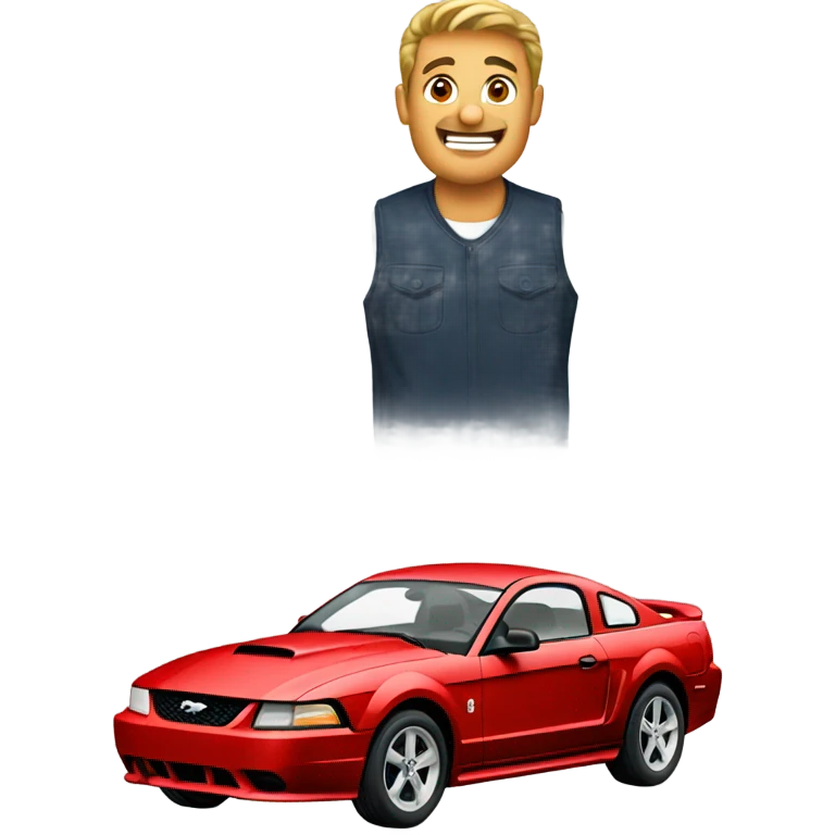 One red 2003 mustang  emoji