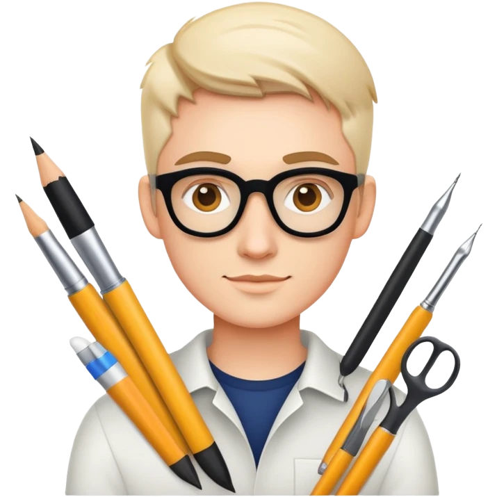 creative product designer with design tools emoji