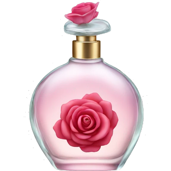 glass perfume bottle with a rose emoji