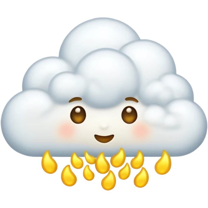 Nube voladora dorada emoji