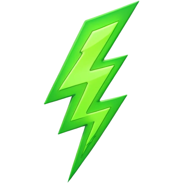 Neon green lightning bolt emoji