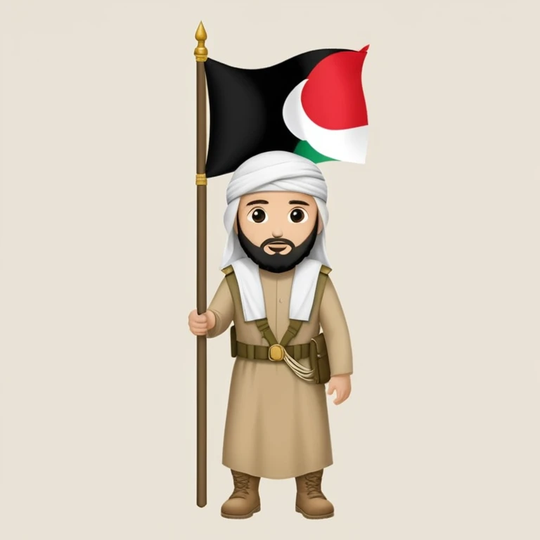 Abu Ubaydah carrying the caliphate flag emoji